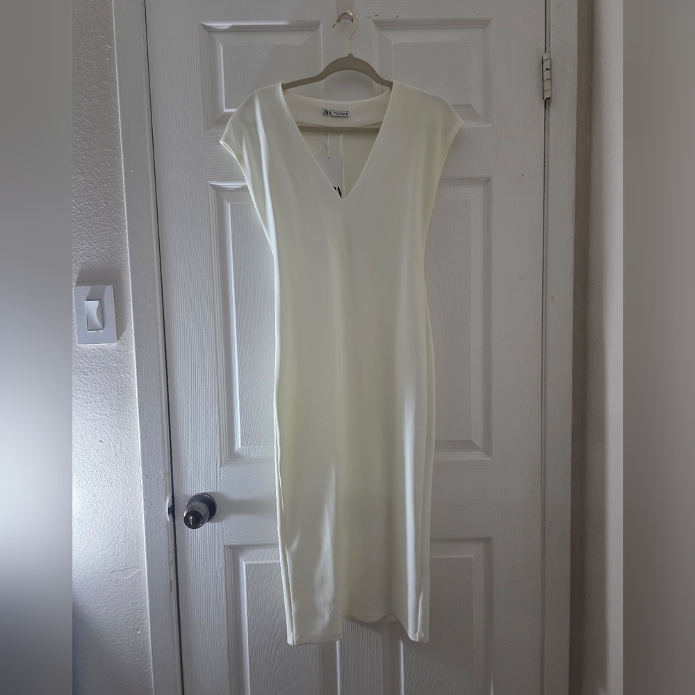 Zara White Midi Dress